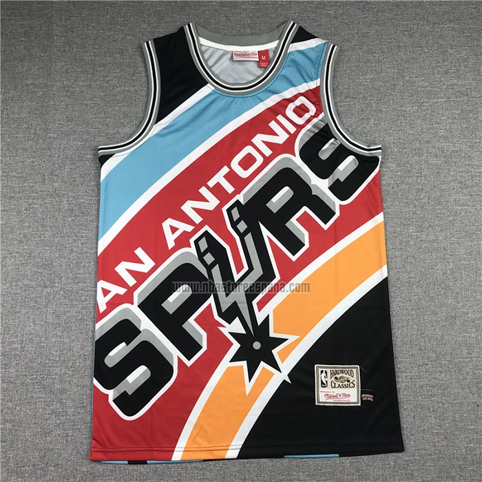 Camiseta San Antonio Spurs Tim Duncan NO 21 Mitchell & Ness Big Face Negro